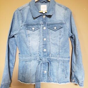 VINTAGE AMERICA Beautiful Belted Keli Denim Jacket, Medium